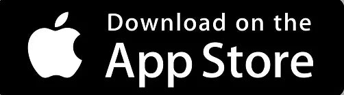 Black and white logo with 'Download on the App Store' text and Apple logo.